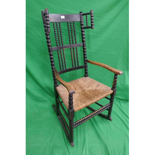 385 - Arts and Crafts bobbin turned rocking chair