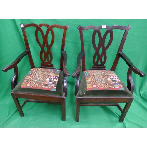 387 - Pair of mahogany carvers