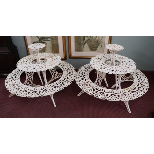 403 - Pair of large cast iron plant stands - Approx height: 62cm