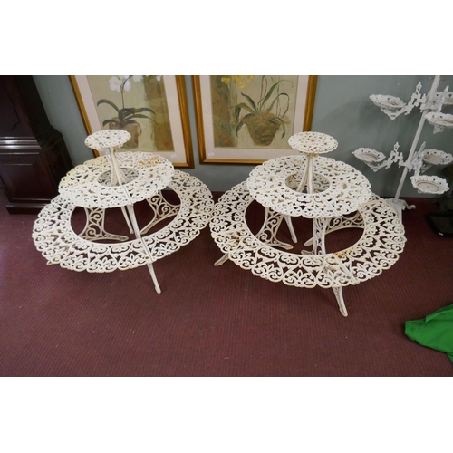 403 - Pair of large cast iron plant stands - Approx height: 62cm