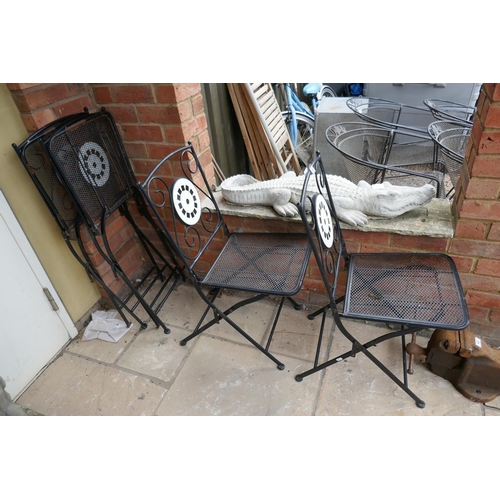 414 - Set of 4 metal folding chairs