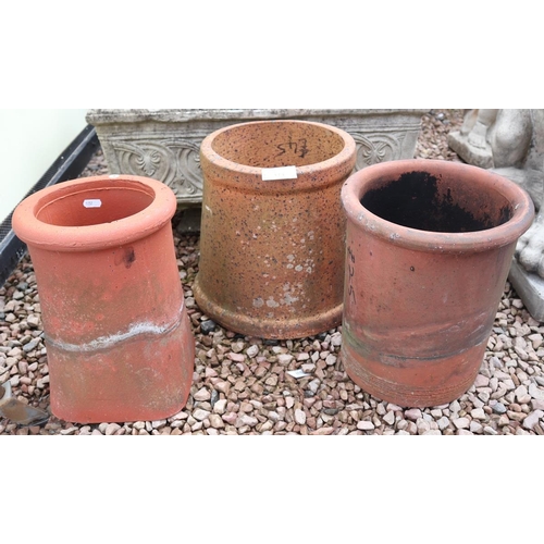 418 - 3 terracotta chimney pots 