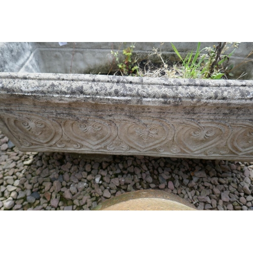 419 - Pair of stone trough planters