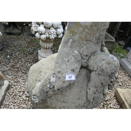 427 - Stone statue of boy - Approx height: 94cm