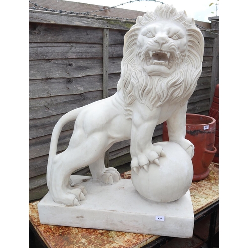 439 - Large resin lion statue - Approx height: 100cm