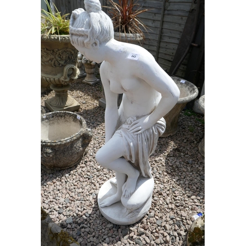 443 - Painted stone statue of nude - Approx height: 107cm