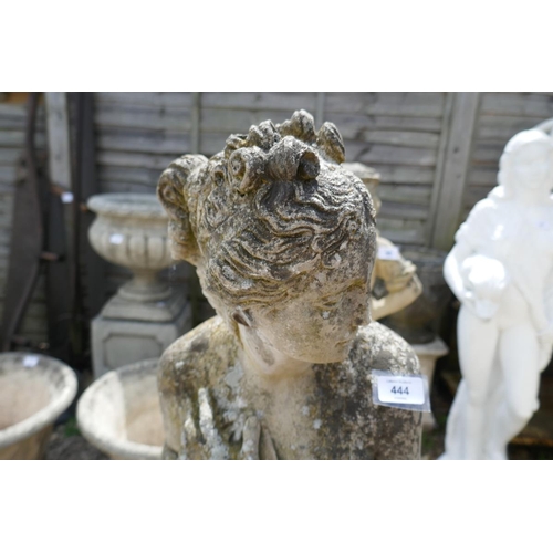 444 - Large stone statue of lady - Approx height: 121cm