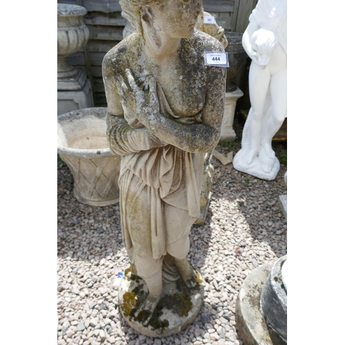 444 - Large stone statue of lady - Approx height: 121cm