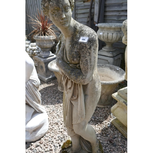 444 - Large stone statue of lady - Approx height: 121cm