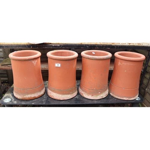 446 - Set of 4 terracotta chimney pots