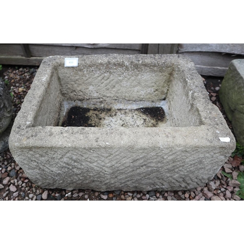 450 - Carved stone flat trough