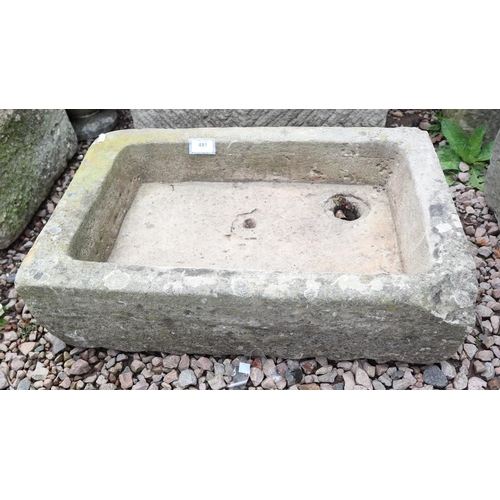 451 - Carved stone flat trough