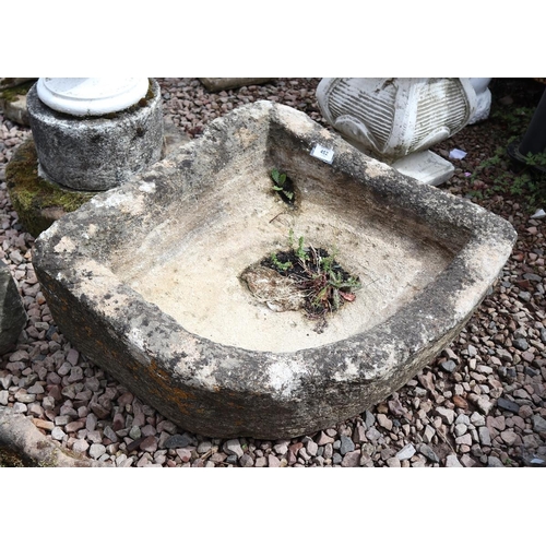 452 - Carved stone flat trough