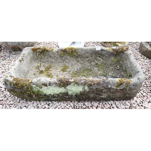 453 - Carved stone flat trough