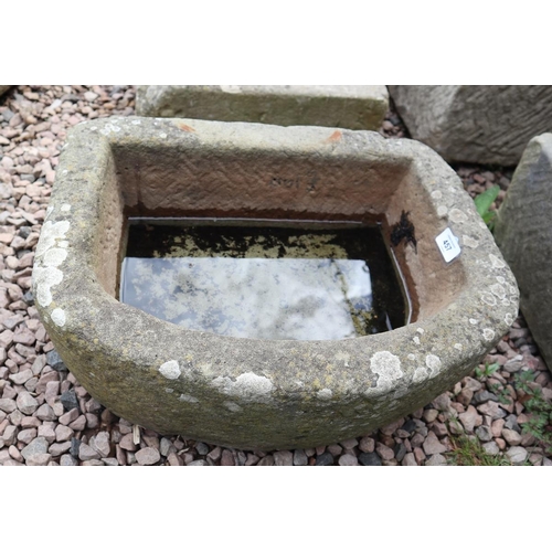 457 - Carved stone flat trough