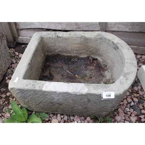 458 - Carved stone flat trough