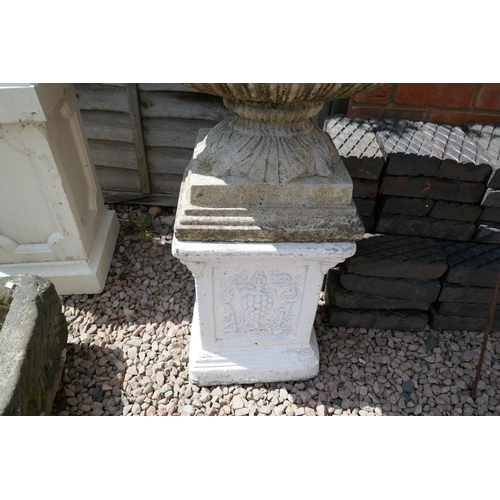 460 - Large oval pedestal planter on plinth - Approx height: 101cm