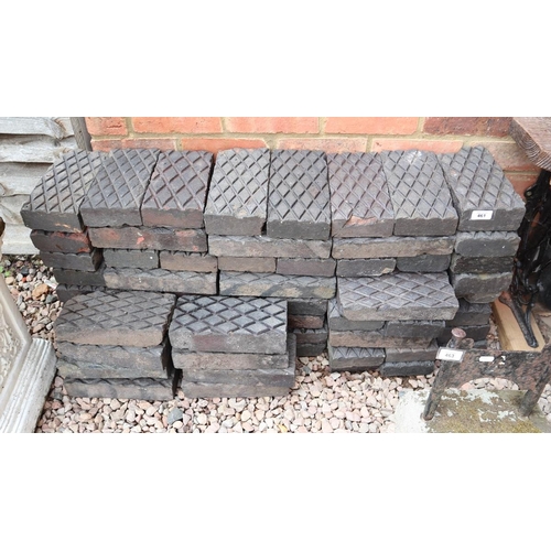 461 - Approx. 70 reclaimed old blue diamond pavers 10x5 inch