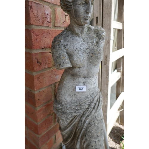 467 - Stone statue of nude - Approx height: 86cm