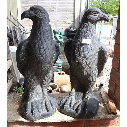 468 - Pair of eagle statues - Approx height: 61cm