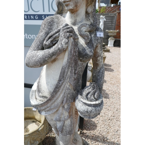 479 - Pair of life size marble statues of maidens - Approx height: 164cm