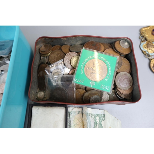 73 - Collection of coins and masonic ephemera