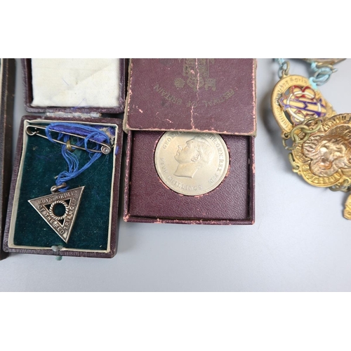 73 - Collection of coins and masonic ephemera