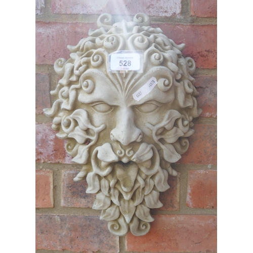 528 - Stone Green Man wall plaque - Height 37cm