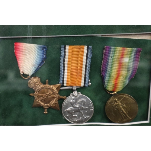 103 - Framed WWI medal trio to DVR John Williams