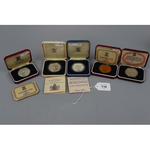 116 - 5 silver proof coins