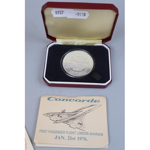 118 - 4 coins to include silver and silver proof Concorde coin commemorating the first flight