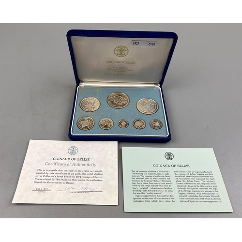 124 - Cased silver proof coinage of Belize