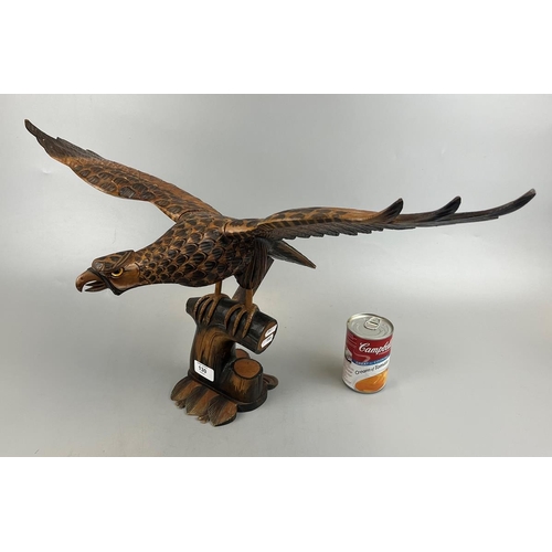 130 - Carved wooden eagle