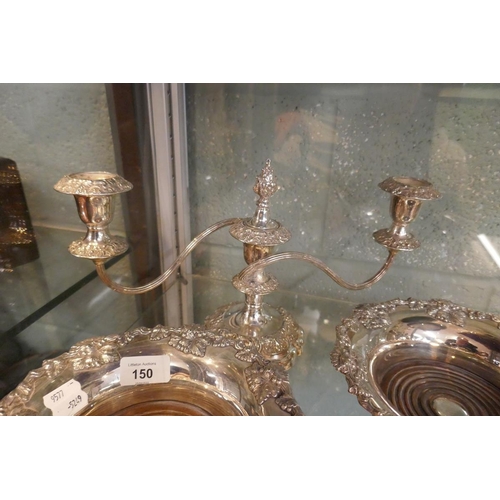 150 - Collection of silver plate to include pair of Champagne coasters