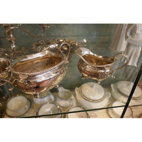 150 - Collection of silver plate to include pair of Champagne coasters