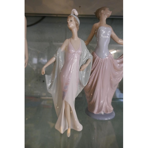 160 - 3 large Lladro and Nao figures