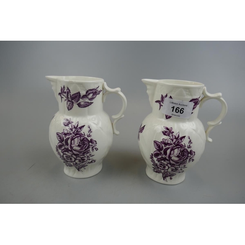 166 - Pair of Royal Worcester Dr Wall jugs - Approx. height: 14.5cm