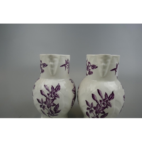 166 - Pair of Royal Worcester Dr Wall jugs - Approx. height: 14.5cm