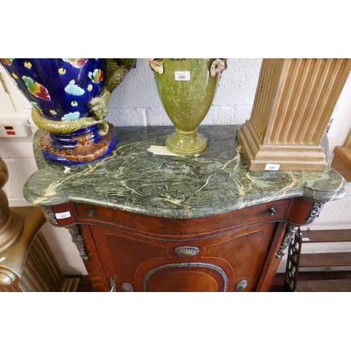 342 - French marble top cabinet - Approx: W: 111cm D: 46cm H: 107cm