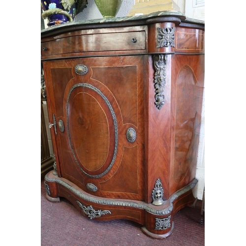 342 - French marble top cabinet - Approx: W: 111cm D: 46cm H: 107cm