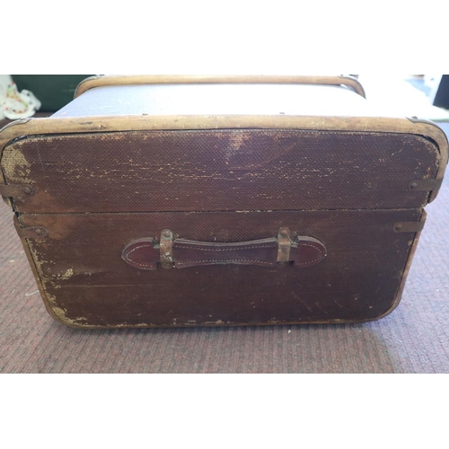 345 - Wooden bound travellers trunk