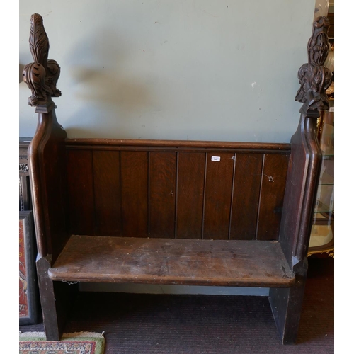 348 - Gothic style pew - Approx: W: 116cm D: 38cm H: 143cm