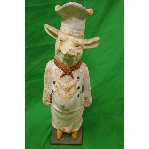 349 - Cast iron pig statue - Approx. height: 58cm