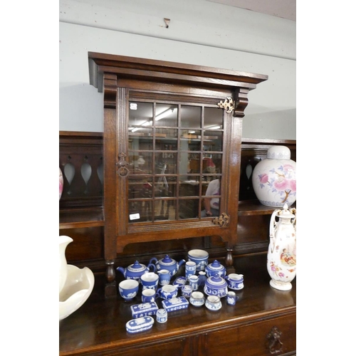 354 - Arts & Crafts oak cabinet - Approx: W: 194cm D: 59cm H: 193cm