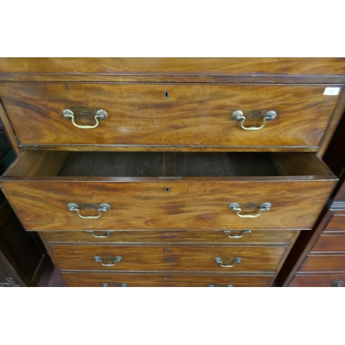 357 - Fine Georgian mahogany chest on chest - Approx: W: 117cm D: 56cm H: 191cm