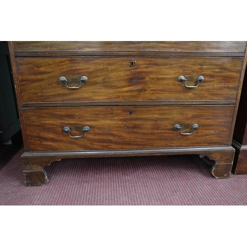 357 - Fine Georgian mahogany chest on chest - Approx: W: 117cm D: 56cm H: 191cm