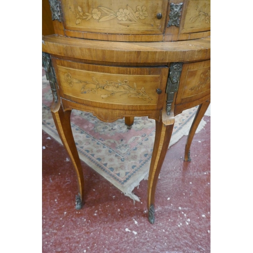 361 - Fine French inlaid & ormolu mounted cabinet - Approx: W: 79cm D: 41cm H: 117cm