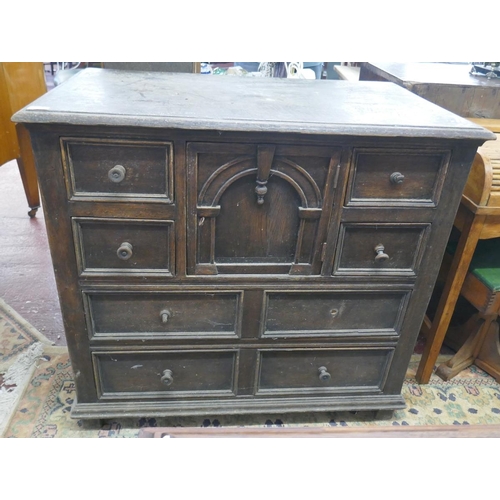 363 - Antique oak cabinet - Approx: W: 99cm D: 56cm H: 92cm