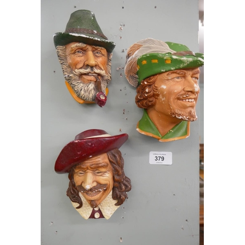 379 - 3 Bossons Chalkware heads