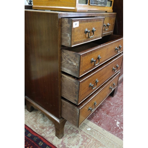 381 - Small mahogany chest of drawers - Approx: W: 61cm D: 38cm H: 74cm